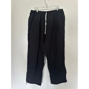 CandyHusky 4XL Black Cotton Capri Pants Drawstring Waist & Calf NWOT
